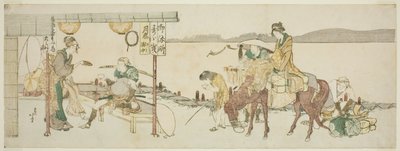Gezginlerin çay evi by Katsushika Hokusai