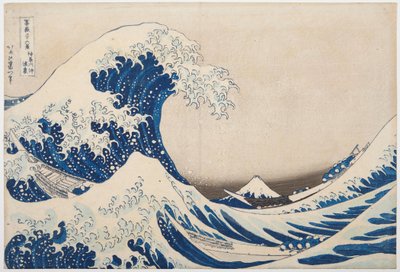 'Kanagawa dalgasının altında' veya 'Fuji Dağı'nın 36 Görünümü' serisinden 'Büyük Dalga', c.1830-31 (tahta baskı) by Katsushika Hokusai