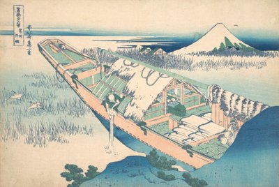 Hitachi Eyaletindeki Ushibori Joshu Ushibori, Otuz Altı Görünüm dizisinden ..., ca. 1830-32. by Katsushika Hokusai