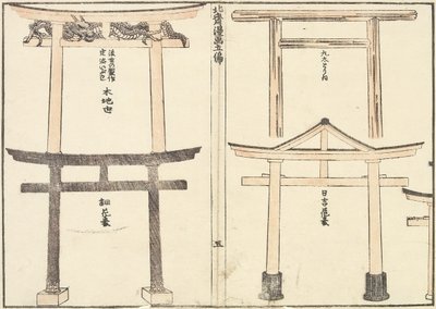 Torii Kemerinin Çeşitli Türleri, 1816 by Katsushika Hokusai