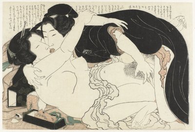 Dul ve genç adam De Adonis bitkisi (dizi başlığı) Fukujuso (dizi başlığı) by Katsushika Hokusai