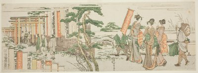Shoichii Taro Inari Daimyo Tapınağını Ziyaret Eden Kadınlar by Katsushika Hokusai