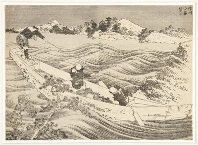 Shinano Eyaletindeki Yatsugatake, 1834-35 (tahta blok) by Katsushika Hokusai