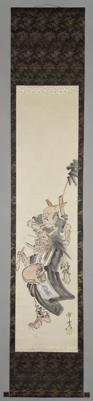Bir dilenci keşiş olarak bir iblis Dilenci Şeytan Keşişi (oni no nembutsu) by Kawanabe Kyosai