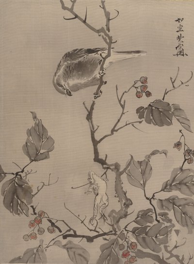 Kuş ve Kurbağa, ca. 1887. by Kawanabe Kyosai