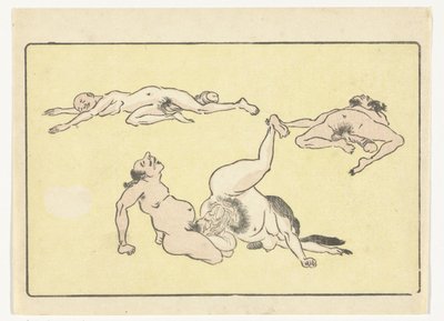 Çiftleşen erkek ve kadın Büyük Kuyruk (dizi başlığı) by Kawanabe Kyosai