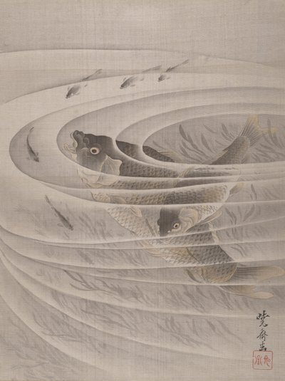 Girdapta Balık, ca. 1887. by Kawanabe Kyosai