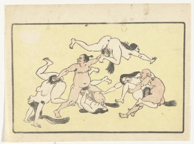 seks partisi Büyük Kuyruk (dizi başlığı) by Kawanabe Kyosai