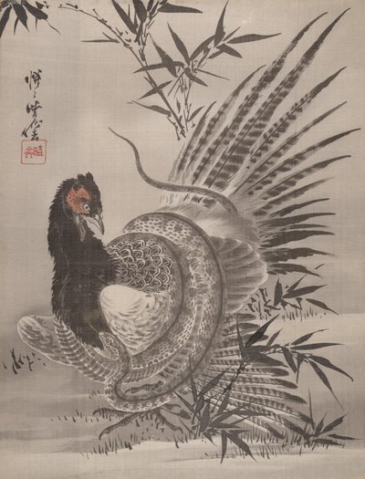 Yılan Tarafından Yakalanan Sülün, M.Ö. 1887. by Kawanabe Kyosai