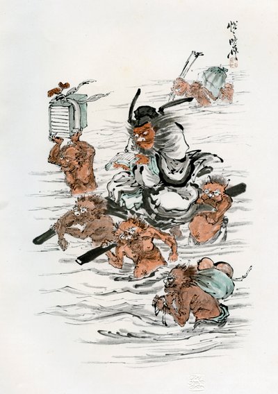 Shoki ve Görevli Şeytanlar, 1898. by Kawanabe Kyosai