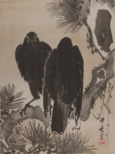 Çam Dalı Üzerinde İki Karga, M.Ö. 1887. by Kawanabe Kyosai