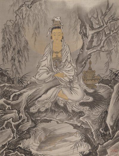 Beyaz Cüppeli Kannon, ca. 1887. by Kawanabe Kyosai