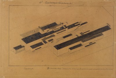 Modern binalar, 1923-1924 by Kazimir Severinovich Malevich