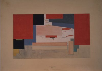 Süprematizm. Tiyatro perdesi için eskiz by Kazimir Severinovich Malevich