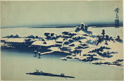 Sumida Nehri üzerinde kar by Keisai Eisen