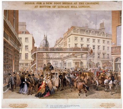 Ludgate Hill ve Fleet Street, Londra Şehri, 1862