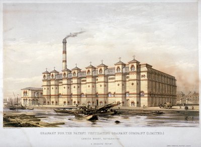 Canada Wharf, Rotherhithe, Londra, c1860 üzerinde Tahıl ambarı by Kell Brothers