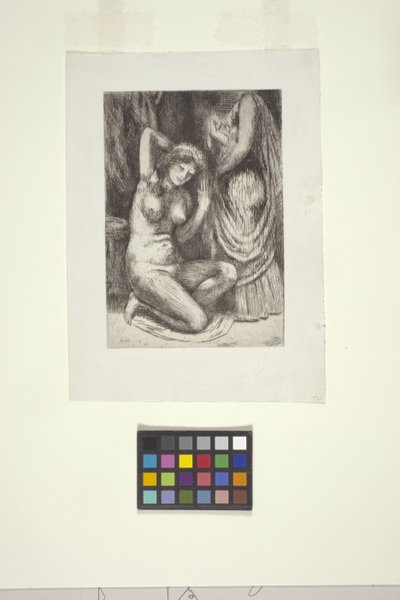 Çömelmiş Çıplak Ve Ayakta Çıplak (gravür) by Kenneth Hayes Miller