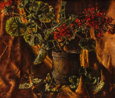 Begonyalarla Natürmort (tuval üzerine yağlı boya) by Kenneth Newton