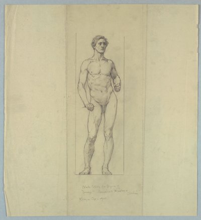 "Cesaret" Figürü için Çıplak Çalışma, Jacob Dolson Cox