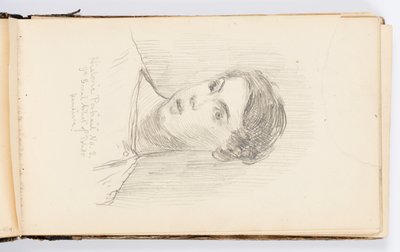 Sketchbook Sayfası: Tarihi Portre No. 3 (Otoportre) by Kenyon Cox