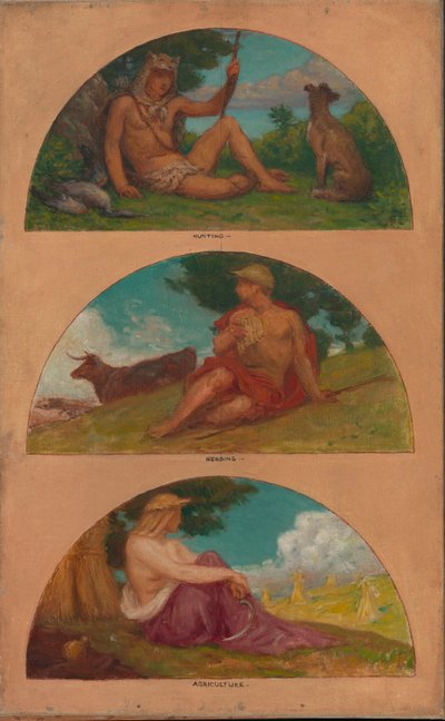 Uygarlığın İlerlemesi: Avcılık, Hayvancılık, Tarım..., 1905-1906. by Kenyon Cox