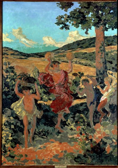 ""Fete Champetre Veya Bacchus'un Zaferi"" (Ülke Festivali) Tablosu Ker-Xavier (Ker Xavier) Roussel (1867-1944) 1911-1913 Nabis Saint Petersburg, Hermitage Müzesi by Ker Xavier Roussel