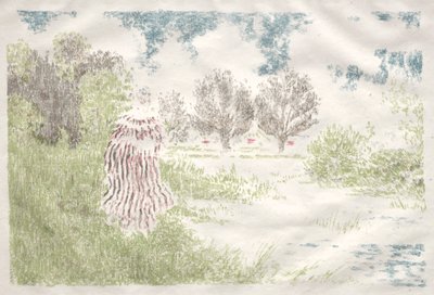 Manzaralar: Çizgili Elbiseli Kadın Manzara: Çizgili Elbiseli Kadın, 1898. by Ker Xavier Roussel