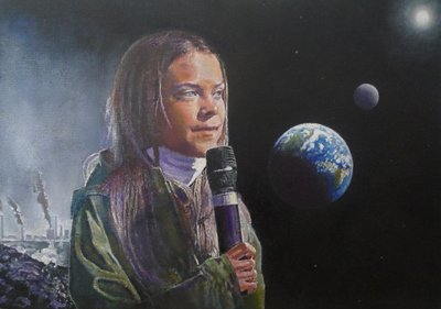 Greta Konuşuyor (İnsanlığı Uyandırın!), 2022 (resim) by Kevin Parrish