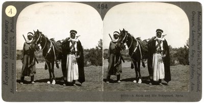 Bir şeyh ve koruması, Suriye, 1900