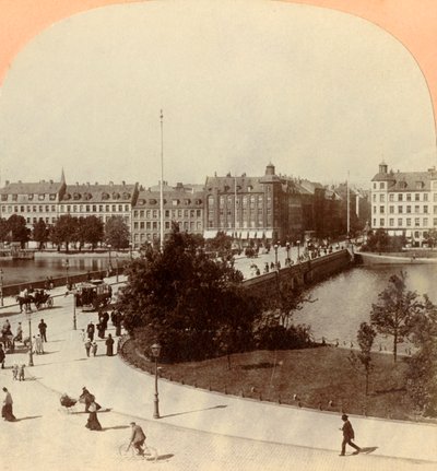 Kraliçe Louise Köprüsü, Kopenhag, Danimarka, 1901. by Keystone View Company