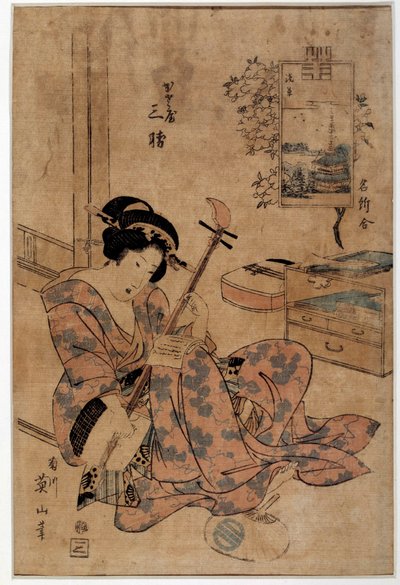 Sanat japonyası: müzisyen. Eizan Kikugawa