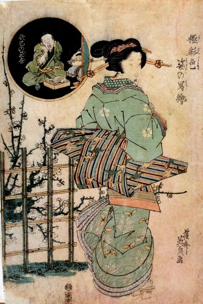 Başı Dönen Fahişe Kitugawa Eizan (1787-1867) tarafından Japon Baskısı 19. yüzyıl Rennes, Güzel Sanatlar Müzesi by Kikukawa Eizan