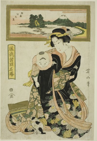 Enoshima üyesi Sagami P Rovinse (ham sake Enoshima), f teori Teserie s "Egan t Fanet s Pa back s üyesi Tevari King s P Rovinse s (Fru ülkelerinin ünlü yeri)" by Kikukawa Eizan