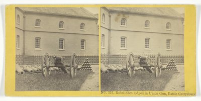 Rebel Shot, Union Gun, Battle Gettysburg, 185575