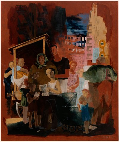 Scenes of New York--Lower East Side (duvar resmi çalışması, Madison Square Posta İstasyonu, New York) by Kindred McLeary