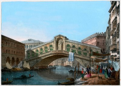 Rialto Köprüsü, Venedik, İtalya, 19. yüzyıl. by Kirchmayn
