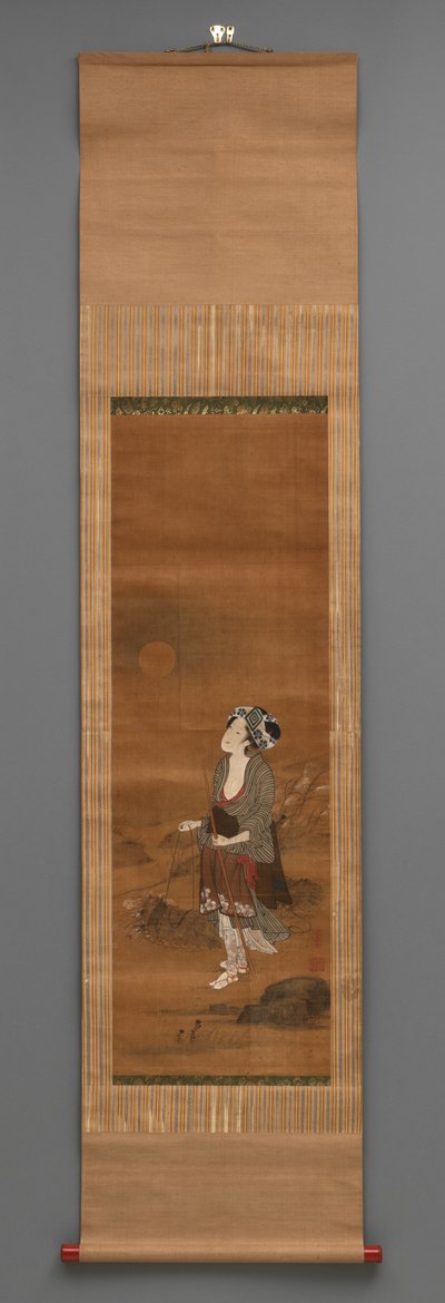 Ayakta Figür, c.1790-1850 (ipek üzerine suluboya) by Kitagawa Fujimaro
