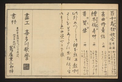 Reklamlar ve kolofon by Kitagawa Utamaro