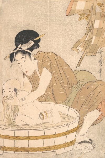 Bathtime Gyozui, ca. 1801. by Kitagawa Utamaro