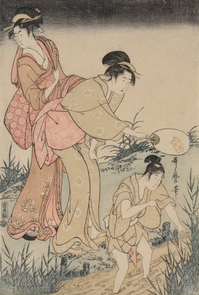 Söğüt Ağacının Altında Ateşböceklerini Yakalamak sağ, c. 1796-1797. by Kitagawa Utamaro