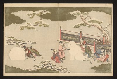 Karda oynayan Çinli çocuklar by Kitagawa Utamaro