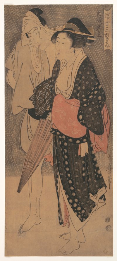 Akşam Duşunda Çift, c. 1800 by Kitagawa Utamaro
