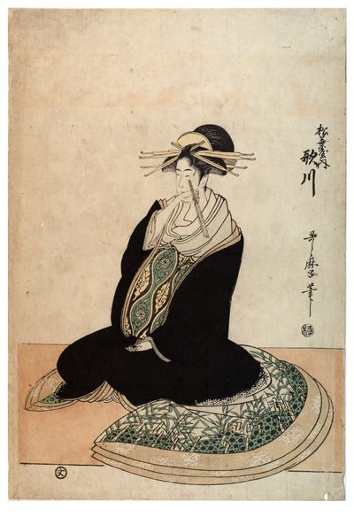 Matsubaya genelevinden Courtesan Utagawa, c.1758-1806 (kağıda tahta baskı) by Kitagawa Utamaro