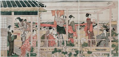 Çamaşır Kurutma, c. 1790 by Kitagawa Utamaro