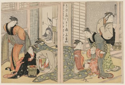 Dört Mevsimin Zarif Zevkleri, c. 1782. by Kitagawa Utamaro