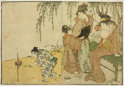 "Resimli Kitap: Dört Mevsim Çiçekleri (Ehon shiki no hana)" adlı resimli kitaptan Havai Fişeklerin Keyfini Çıkarmak, cilt. 1 by Kitagawa Utamaro