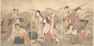 Kız Balıkçılar ve Yıkananlar, 1791. by Kitagawa Utamaro