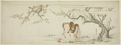 Çiçekli Erik Ağacının Altındaki At by Kitagawa Utamaro