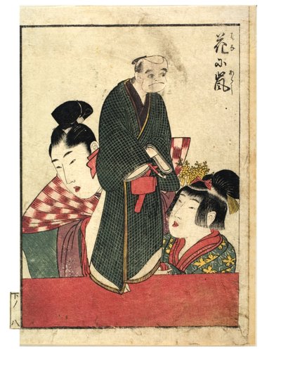 Erkek ve kadın manipülatörlü kukla sahneleri, c. 1758-1806 (kağıda tahta baskı) by Kitagawa Utamaro